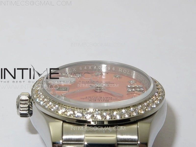Datejust 28mm 279179 SS Crystals APSF Best Edition Pink Dial Stars Crystals Markers on SS President Bracelet NH05