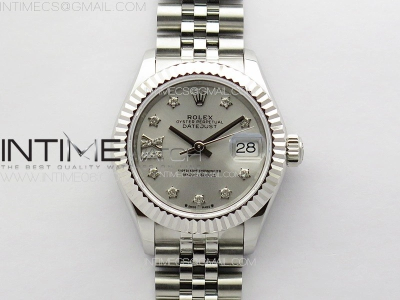 Datejust 28mm 279179 SS APSF Best Edition Silver Dial Stars Crystals Markers on SS Jubilee Bracelet NH05