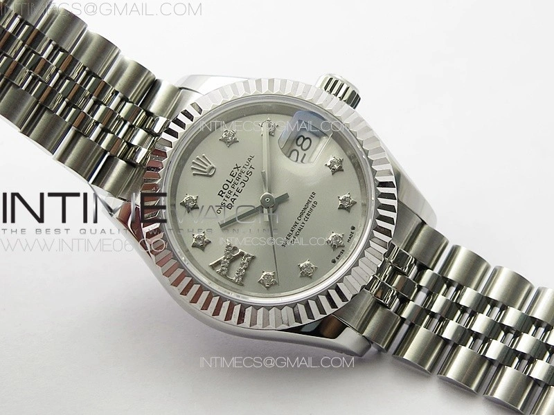 Datejust 28mm 279179 SS APSF Best Edition Silver Dial Stars Crystals Markers on SS Jubilee Bracelet NH05