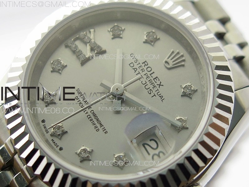 Datejust 28mm 279179 SS APSF Best Edition Silver Dial Stars Crystals Markers on SS Jubilee Bracelet NH05