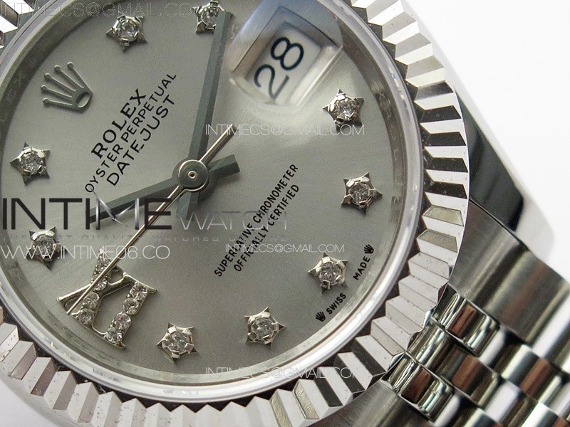 Datejust 28mm 279179 SS APSF Best Edition Silver Dial Stars Crystals Markers on SS Jubilee Bracelet NH05