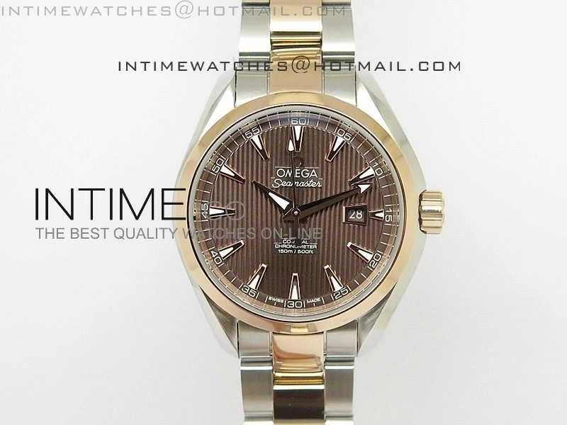 AQUA TERRA 150M SS RG Brown textured dial Ladies 1:1 Miyota 8520
