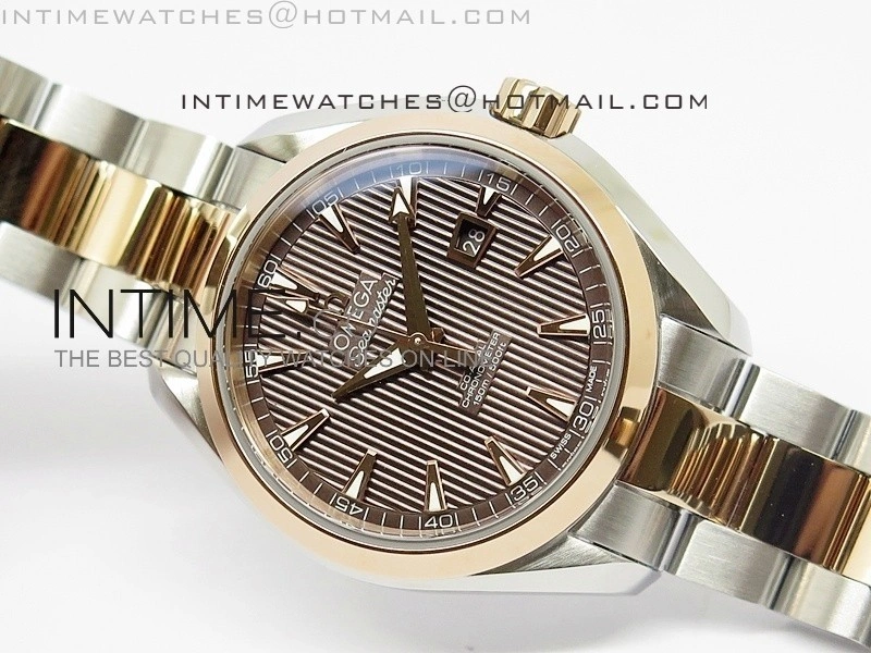 AQUA TERRA 150M SS RG Brown textured dial Ladies 1:1 Miyota 8520