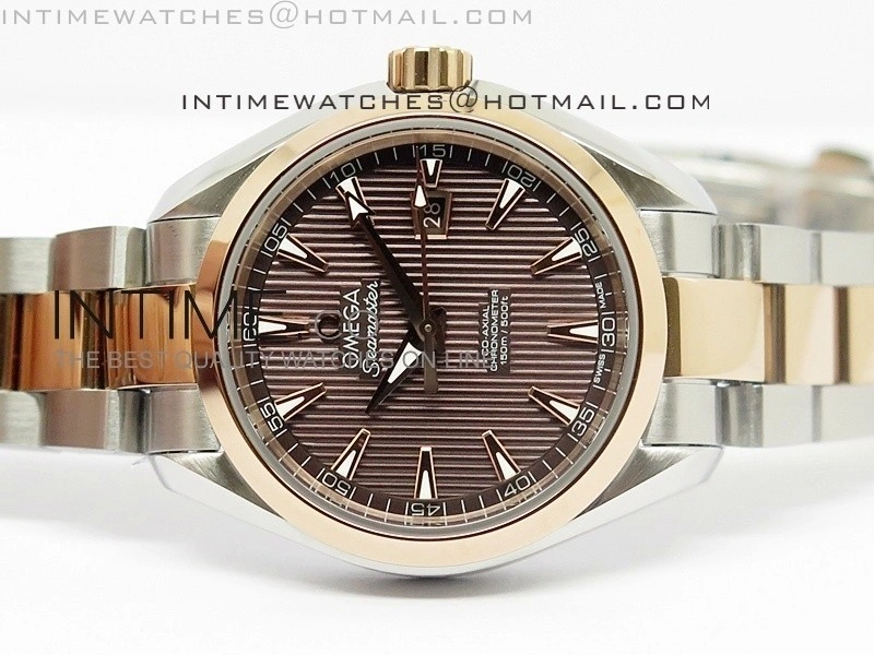 AQUA TERRA 150M SS RG Brown textured dial Ladies 1:1 Miyota 8520
