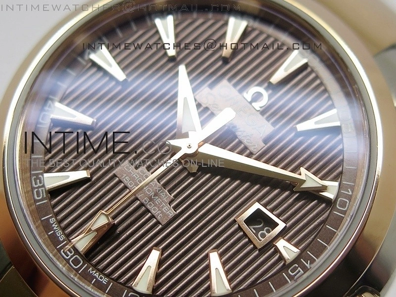 AQUA TERRA 150M SS RG Brown textured dial Ladies 1:1 Miyota 8520