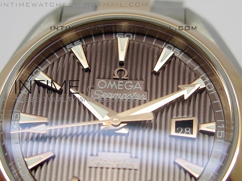 AQUA TERRA 150M SS RG Brown textured dial Ladies 1:1 Miyota 8520