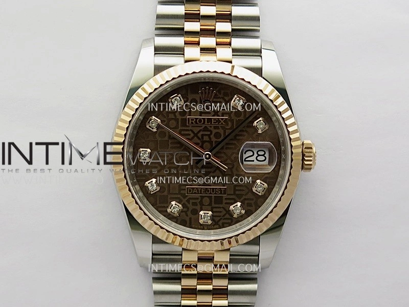 DateJust 126233 36mm 904L SS RG AR+F 1:1 Best Edition Brown Jubilee Dial Diamond Marker On Jubilee Bracelet DD3235