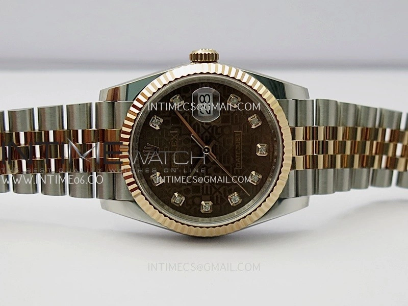 DateJust 126233 36mm 904L SS RG AR+F 1:1 Best Edition Brown Jubilee Dial Diamond Marker On Jubilee Bracelet DD3235