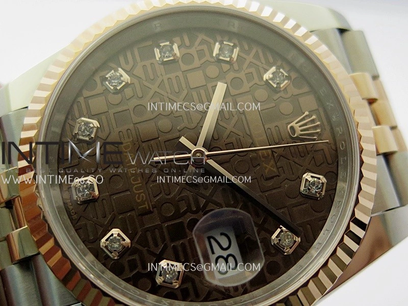 DateJust 126233 36mm 904L SS RG AR+F 1:1 Best Edition Brown Jubilee Dial Diamond Marker On Jubilee Bracelet DD3235