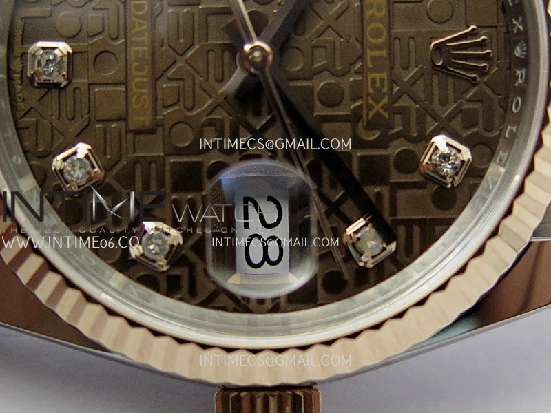 DateJust 126233 36mm 904L SS RG AR+F 1:1 Best Edition Brown Jubilee Dial Diamond Marker On Jubilee Bracelet DD3235