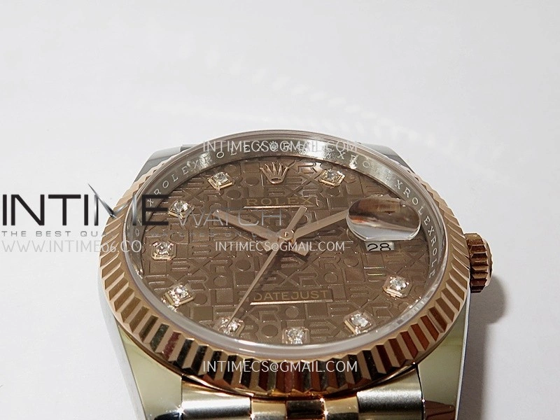 DateJust 126233 36mm 904L SS RG AR+F 1:1 Best Edition Brown Jubilee Dial Diamond Marker On Jubilee Bracelet DD3235