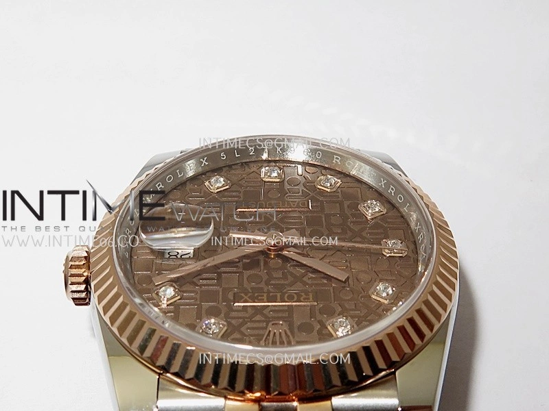 DateJust 126233 36mm 904L SS RG AR+F 1:1 Best Edition Brown Jubilee Dial Diamond Marker On Jubilee Bracelet DD3235