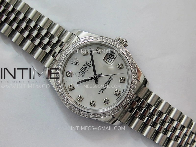 DateJust 31mm 904L SS AR+F Best Edition White MOP Dial Diamond Marker On 904L SS Jubilee Bracelet A2236