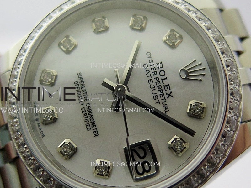 DateJust 31mm 904L SS AR+F Best Edition White MOP Dial Diamond Marker On 904L SS Jubilee Bracelet A2236