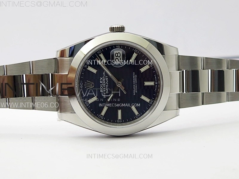 DateJust 41mm 126300 904 SS AR+F V2 1:1 Best Edition Fluted Blue Dial Sticks Markers on Oyster Bracelet DD3235