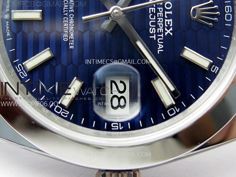 DateJust 41mm 126300 904 SS AR+F V2 1:1 Best Edition Fluted Blue Dial Sticks Markers on Oyster Bracelet DD3235