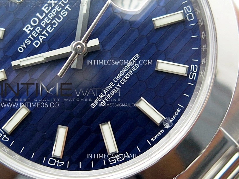 DateJust 41mm 126300 904 SS AR+F V2 1:1 Best Edition Fluted Blue Dial Sticks Markers on Oyster Bracelet DD3235