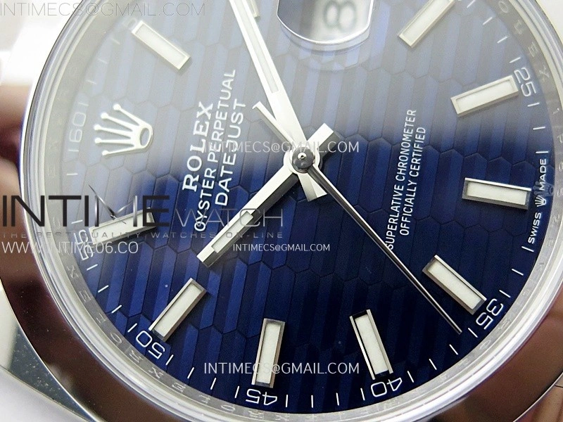 DateJust 41mm 126300 904 SS AR+F V2 1:1 Best Edition Fluted Blue Dial Sticks Markers on Oyster Bracelet DD3235