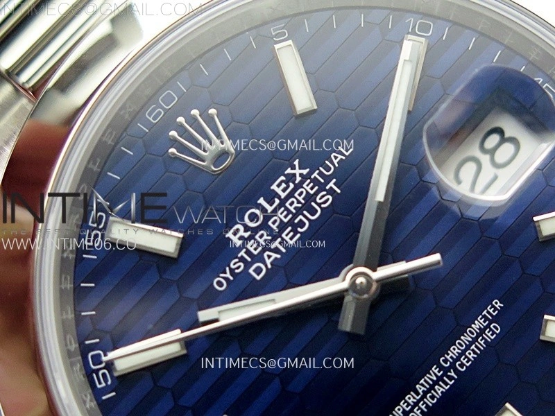 DateJust 41mm 126300 904 SS AR+F V2 1:1 Best Edition Fluted Blue Dial Sticks Markers on Oyster Bracelet DD3235