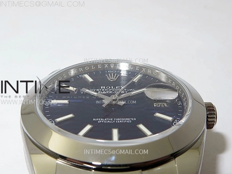 DateJust 41mm 126300 904 SS AR+F V2 1:1 Best Edition Fluted Blue Dial Sticks Markers on Oyster Bracelet DD3235