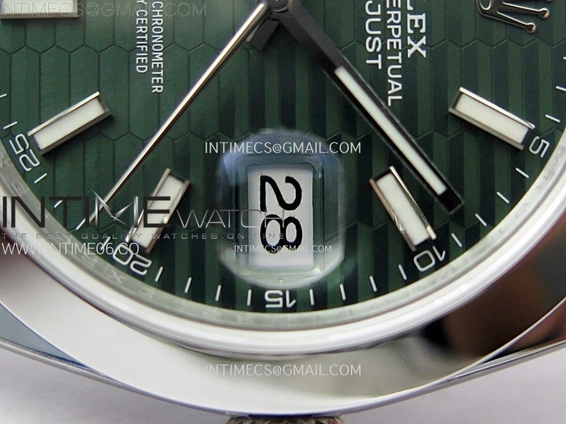 DateJust 41mm 126300 904 SS AR+F V2 1:1 Best Edition Fluted Green Dial Stick Markers on Oyster Bracelet DD3235