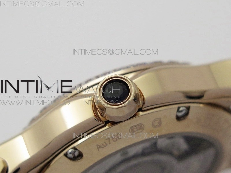 HAPPY SPORT AUTOMATIC RG 36MM CRYSTAL YYF 1:1 BEST EDITION WHITE DIAL ON BLACK LEATHER STRAP A2892