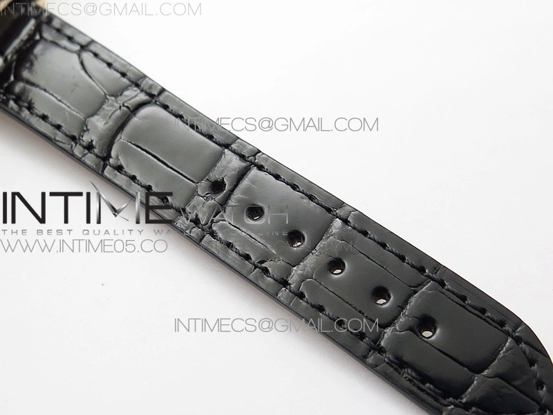 HAPPY SPORT AUTOMATIC RG 36MM CRYSTAL YYF 1:1 BEST EDITION WHITE DIAL ON BLACK LEATHER STRAP A2892