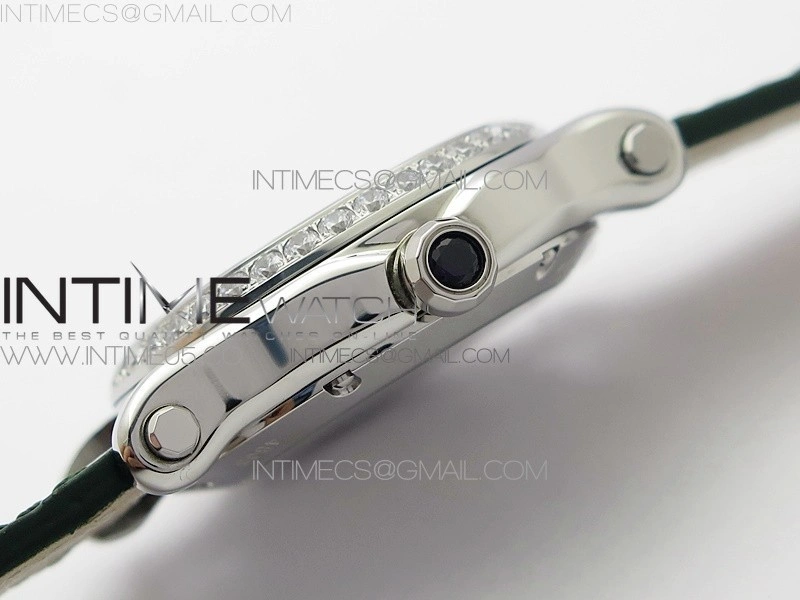HAPPY SPORT AUTOMATIC SS 36MM CRYSTAL YYF 1:1 BEST EDITION WHITE DIAL ON GREEN LEATHER STRAP A2892