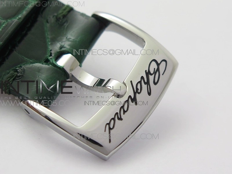 HAPPY SPORT AUTOMATIC SS 36MM CRYSTAL YYF 1:1 BEST EDITION WHITE DIAL ON GREEN LEATHER STRAP A2892