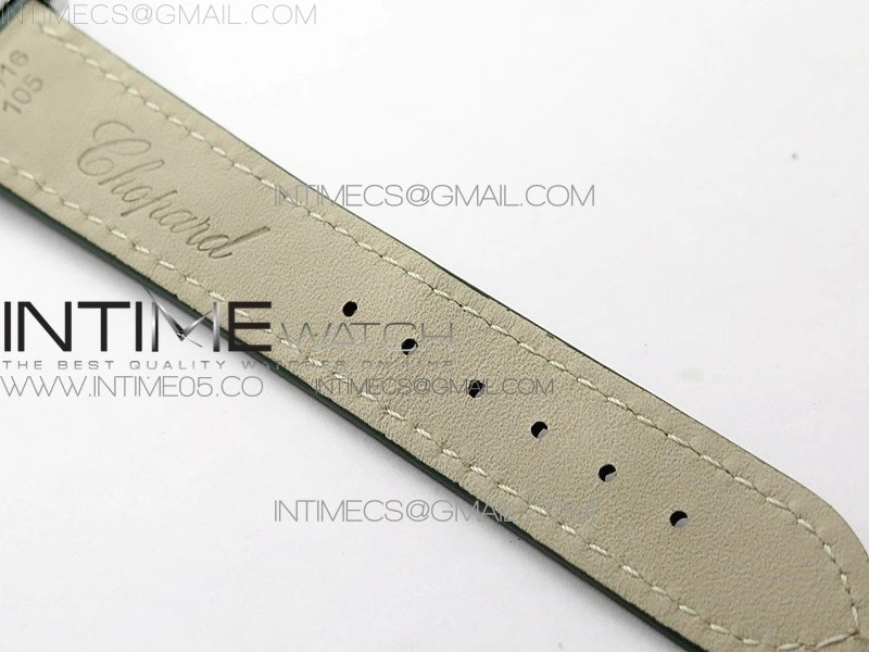 HAPPY SPORT AUTOMATIC SS 36MM CRYSTAL YYF 1:1 BEST EDITION WHITE DIAL ON GREEN LEATHER STRAP A2892