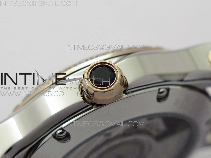 HAPPY SPORT AUTOMATIC SS RG 36MM CRYSTAL YYF 1:1 BEST EDITION WHITE DIAL ON RED LEATHER STRAP A2892