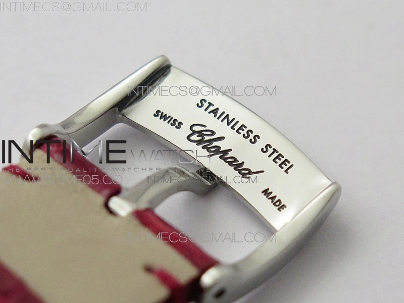 HAPPY SPORT AUTOMATIC SS RG 36MM CRYSTAL YYF 1:1 BEST EDITION WHITE DIAL ON RED LEATHER STRAP A2892