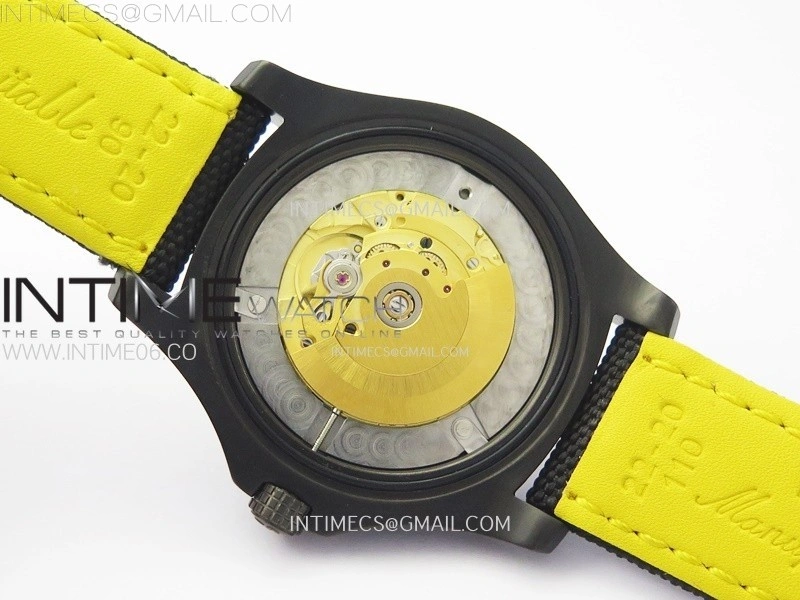 AVENGER V32395 45mm Ti DLC 1:1 Best Edition Yellow Dial on Nylon Strap A2824