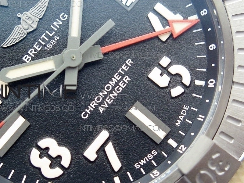 AVENGER V32395 Ti DLC 1:1 Best Edition Black Dial on Leather Strap A2824
