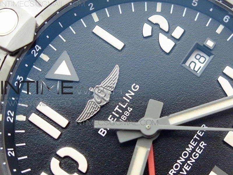 AVENGER V32395 Ti DLC 1:1 Best Edition Black Dial on Leather Strap A2824