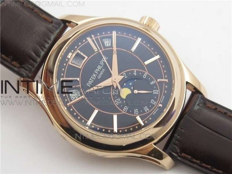 Annual Calendar Complications 5205R GRF RG Black dial on Brown leather strap