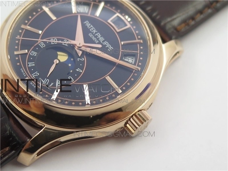 Annual Calendar Complications 5205R GRF RG Black dial on Brown leather strap