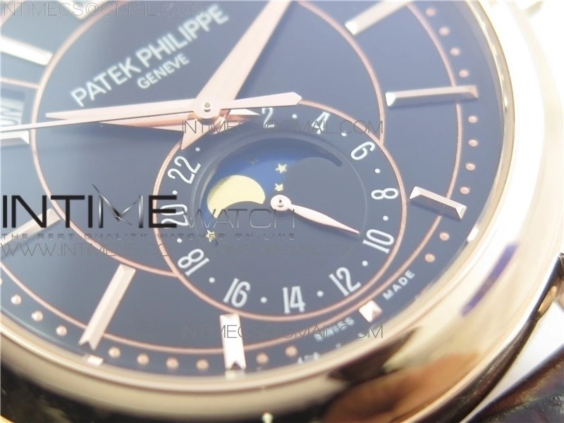 Annual Calendar Complications 5205R GRF RG Black dial on Brown leather strap