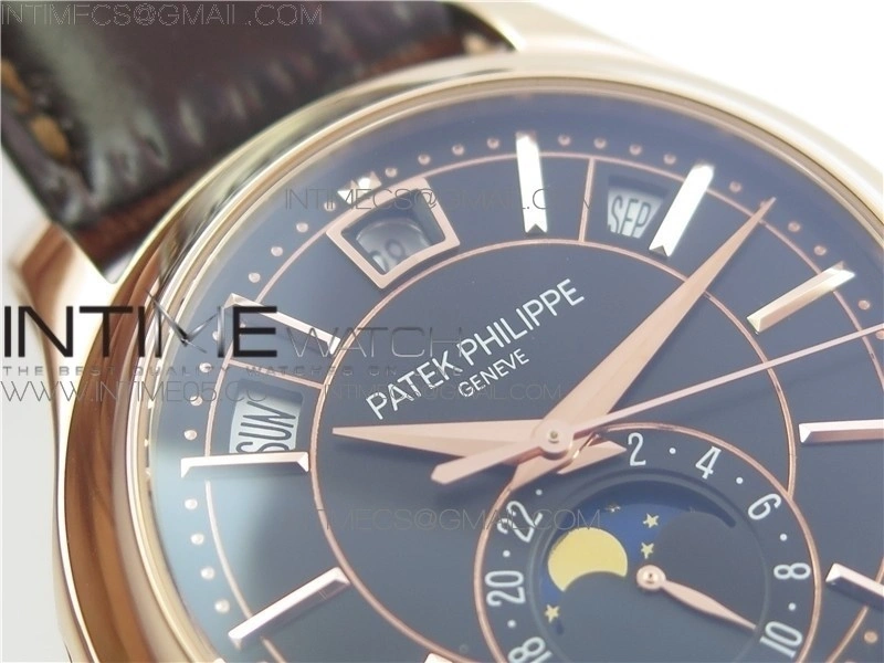 Annual Calendar Complications 5205R GRF RG Black dial on Brown leather strap