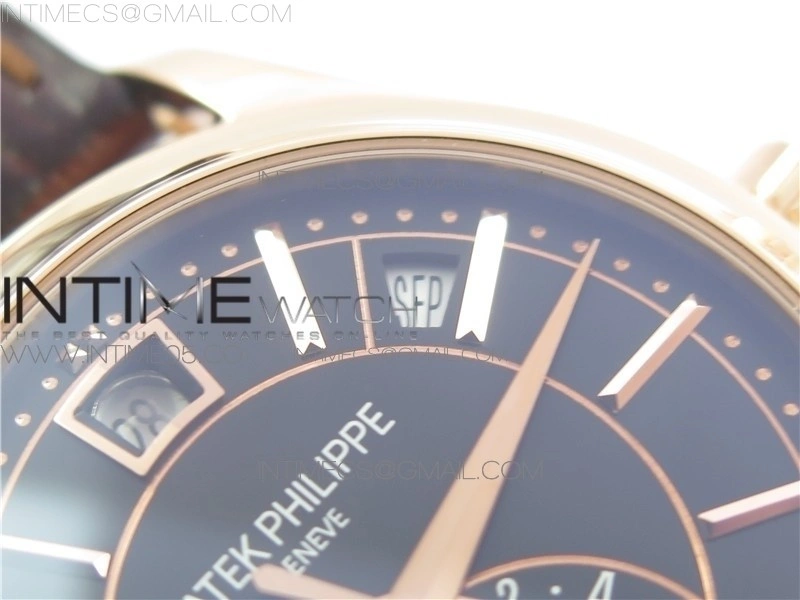 Annual Calendar Complications 5205R GRF RG Black dial on Brown leather strap