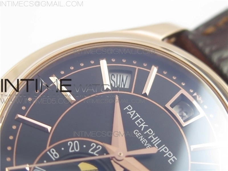Annual Calendar Complications 5205R GRF RG Black dial on Brown leather strap