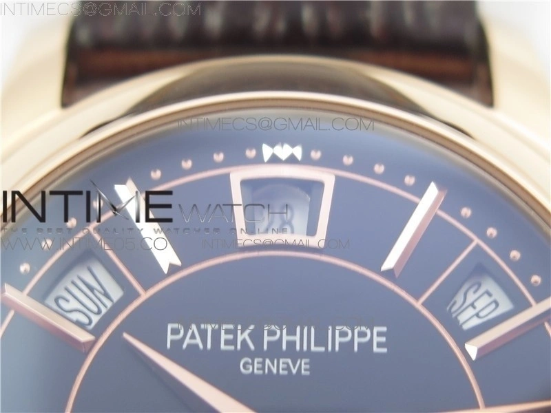 Annual Calendar Complications 5205R GRF RG Black dial on Brown leather strap