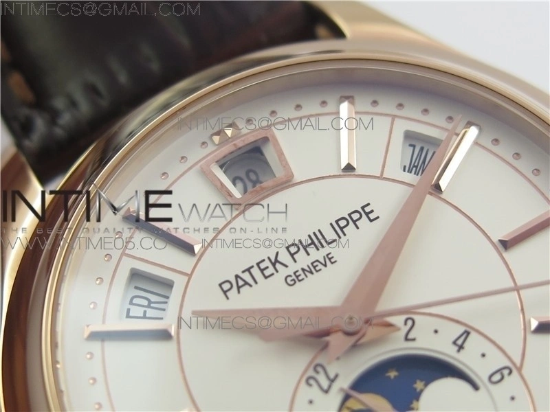 Annual Calendar Complications 5205R GRF RG Silver dial on Brown leather strap