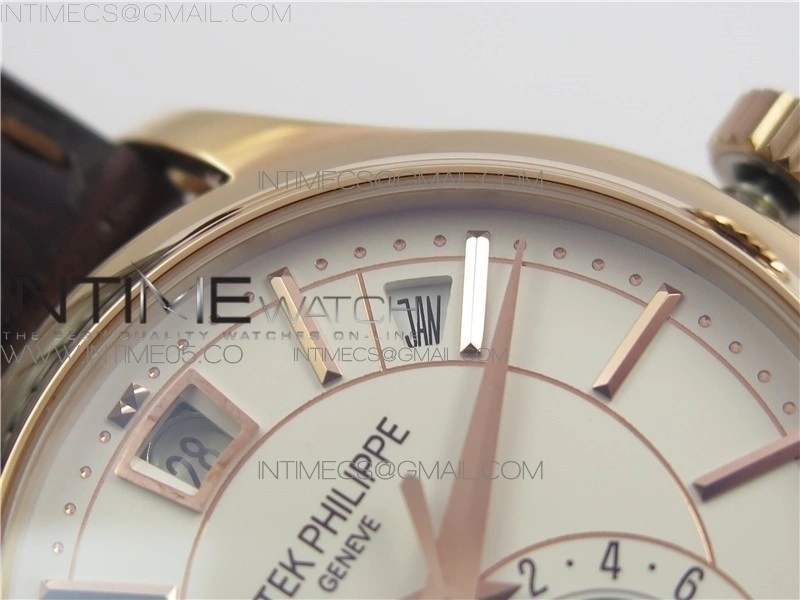 Annual Calendar Complications 5205R GRF RG Silver dial on Brown leather strap