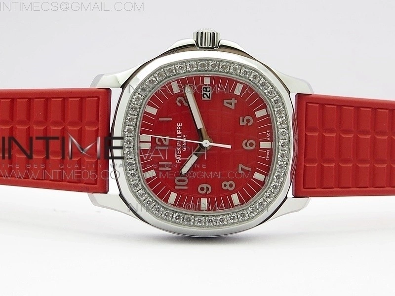 Aquanaut 5067A SS PPF 1:1 Best Edition Red Textured Dial on Red Rubber Strap AE23