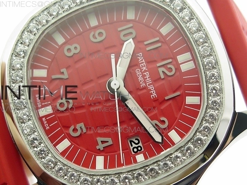 Aquanaut 5067A SS PPF 1:1 Best Edition Red Textured Dial on Red Rubber Strap AE23