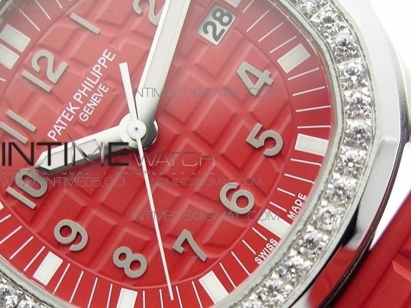 Aquanaut 5067A SS PPF 1:1 Best Edition Red Textured Dial on Red Rubber Strap AE23
