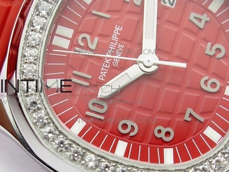 Aquanaut 5067A SS PPF 1:1 Best Edition Red Textured Dial on Red Rubber Strap AE23