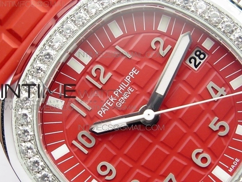 Aquanaut 5067A SS PPF 1:1 Best Edition Red Textured Dial on Red Rubber Strap AE23
