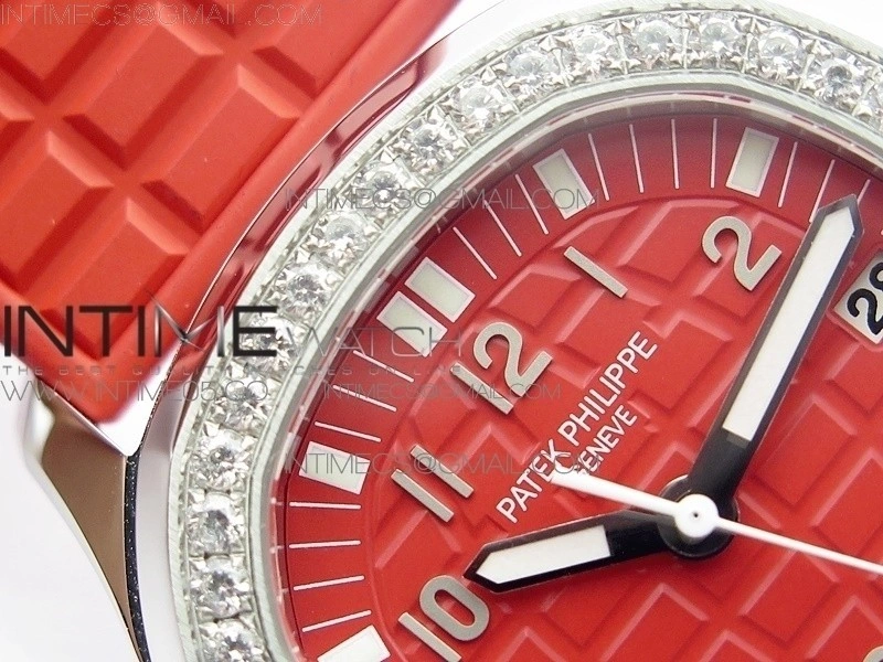 Aquanaut 5067A SS PPF 1:1 Best Edition Red Textured Dial on Red Rubber Strap AE23